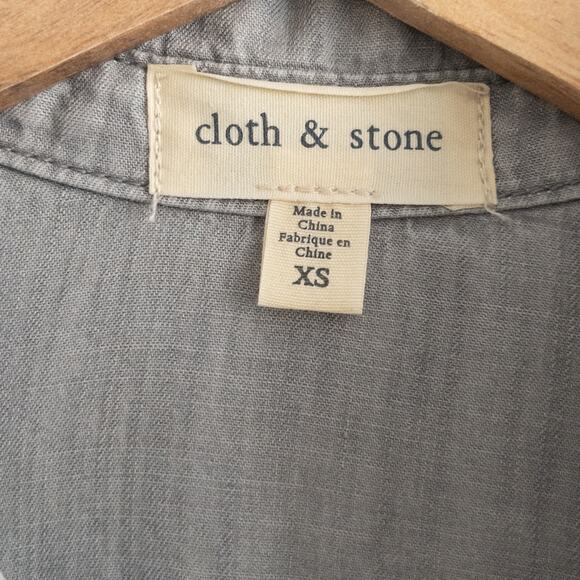 Cloth & Stone Gray Ombre Tencel Lyocell Button Down Shirt Size XS - Picture 6 of 7